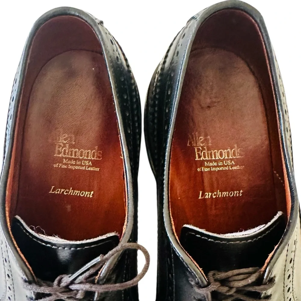 Allen Edmonds Larchmont Oxford Wingtip Black‎ Leather Shoes Size 8